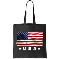 Vintage Worn USA Flag Tote Bag