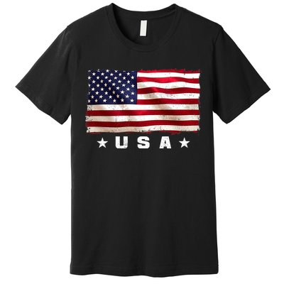 Vintage Worn USA Flag Premium T-Shirt