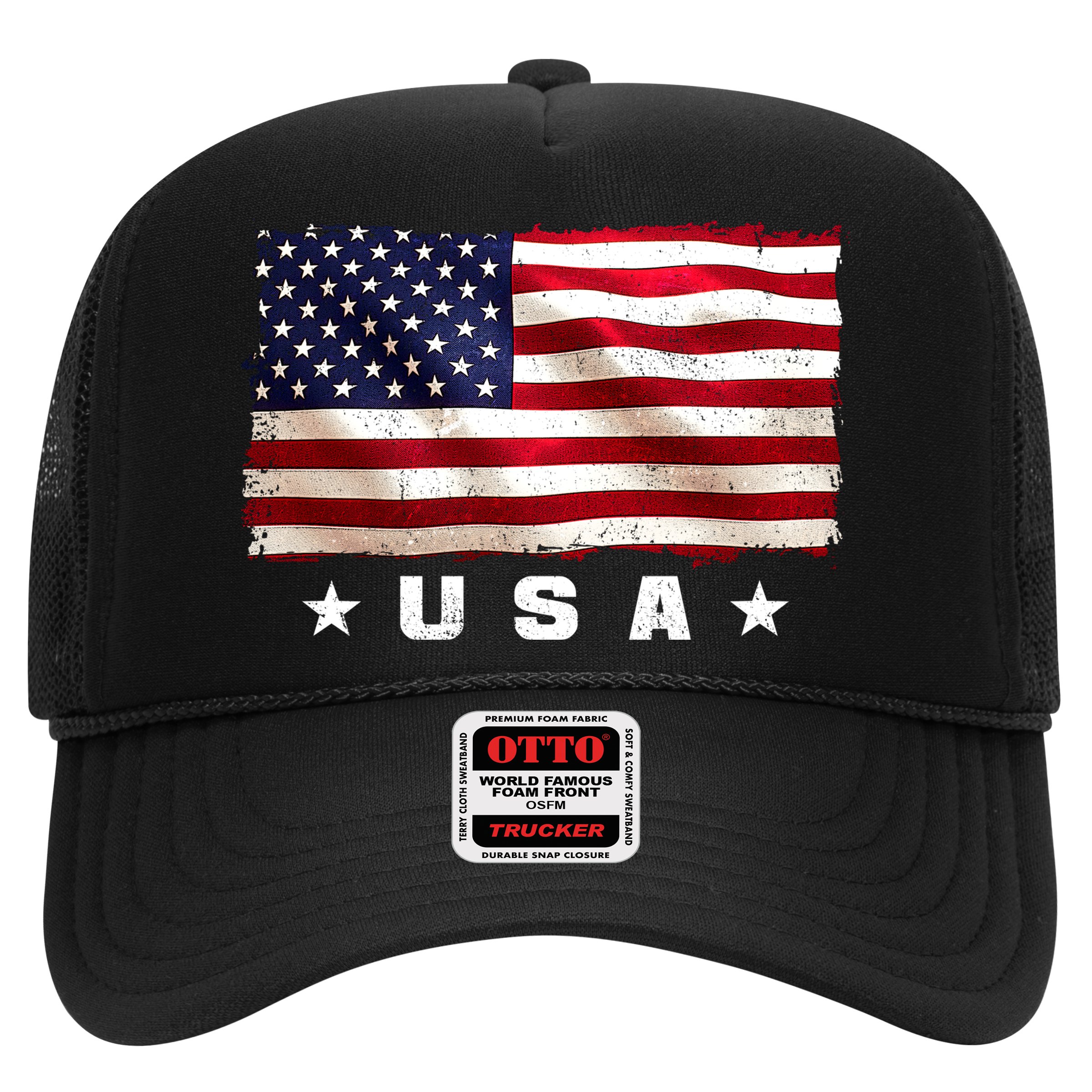 Vintage Worn USA Flag Hat