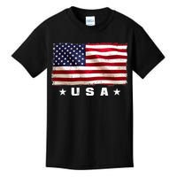 Vintage Worn USA Flag Kids T-Shirt