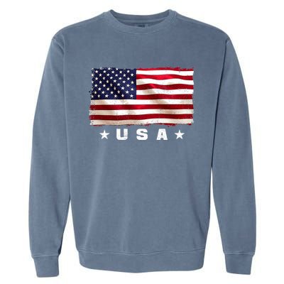 Vintage Worn USA Flag Garment-Dyed Sweatshirt