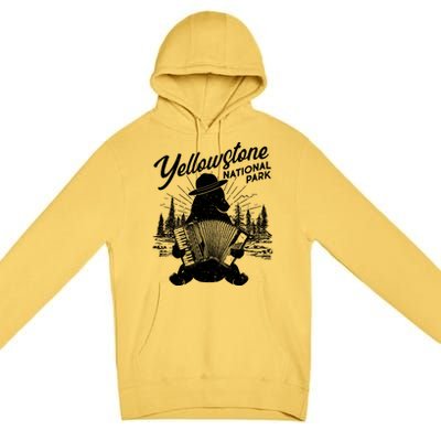 Vintage Yellowstone National Park Ranger Bear Premium Pullover Hoodie