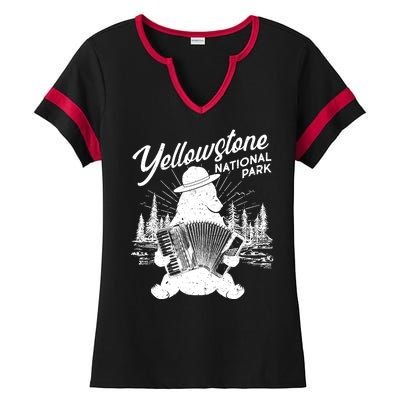 Vintage Yellowstone National Park Ranger Bear Ladies Halftime Notch Neck Tee