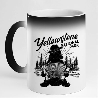 Vintage Yellowstone National Park Ranger Bear 11oz Black Color Changing Mug