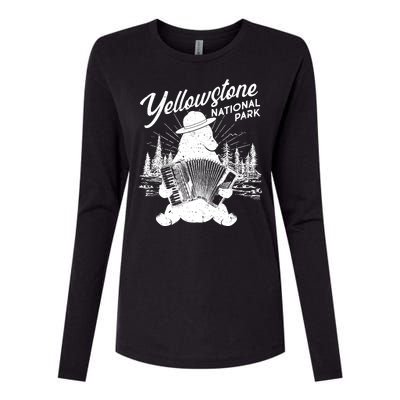 Vintage Yellowstone National Park Ranger Bear Womens Cotton Relaxed Long Sleeve T-Shirt