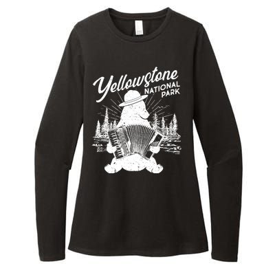 Vintage Yellowstone National Park Ranger Bear Womens CVC Long Sleeve Shirt