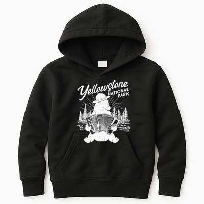 Vintage Yellowstone National Park Ranger Bear Kids Hoodie