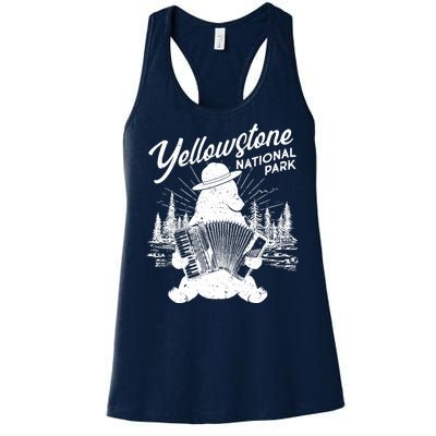 Vintage Yellowstone National Park Ranger Bear Women's Racerback Tank