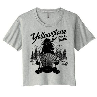 Vintage Yellowstone National Park Ranger Bear Women's Crop Top Tee