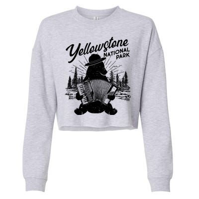 Vintage Yellowstone National Park Ranger Bear Cropped Pullover Crew