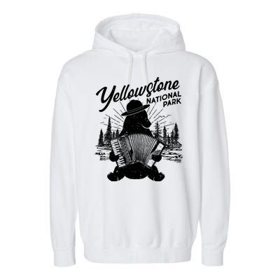 Vintage Yellowstone National Park Ranger Bear Garment-Dyed Fleece Hoodie