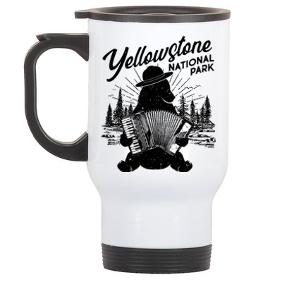 Vintage Yellowstone National Park Ranger Bear Stainless Steel Travel Mug