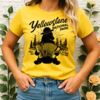 Vintage Yellowstone National Park Ranger Bear Womens T-Shirt