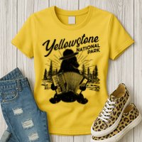 Vintage Yellowstone National Park Ranger Bear Womens T-Shirt
