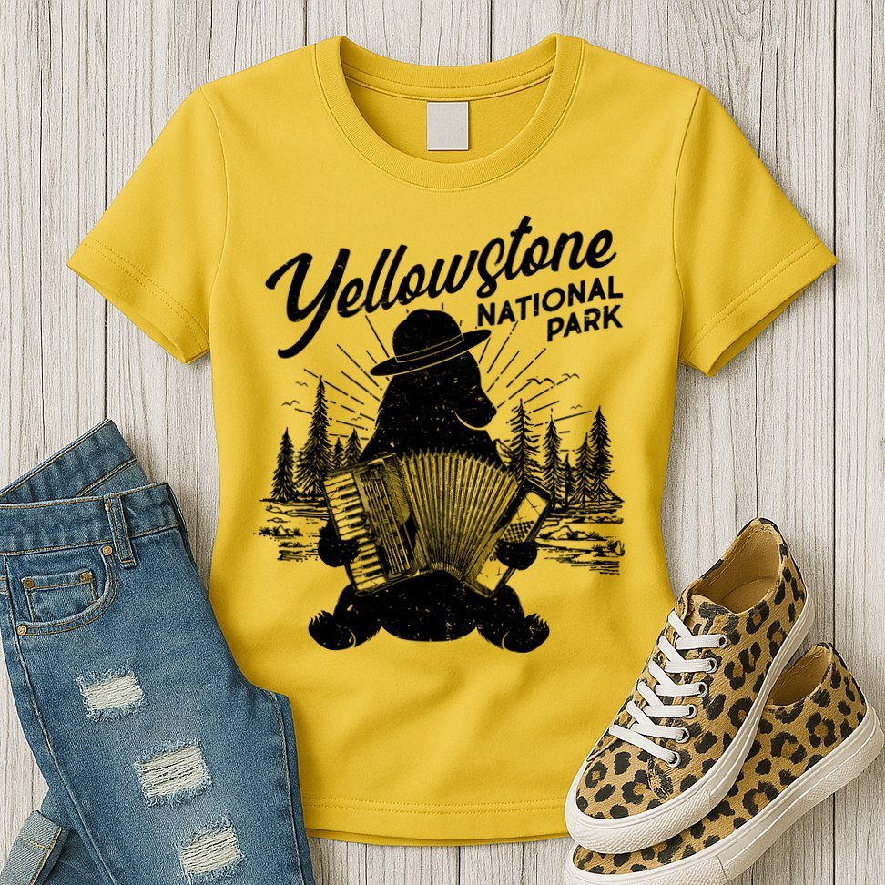Vintage Yellowstone National Park Ranger Bear Womens T-Shirt