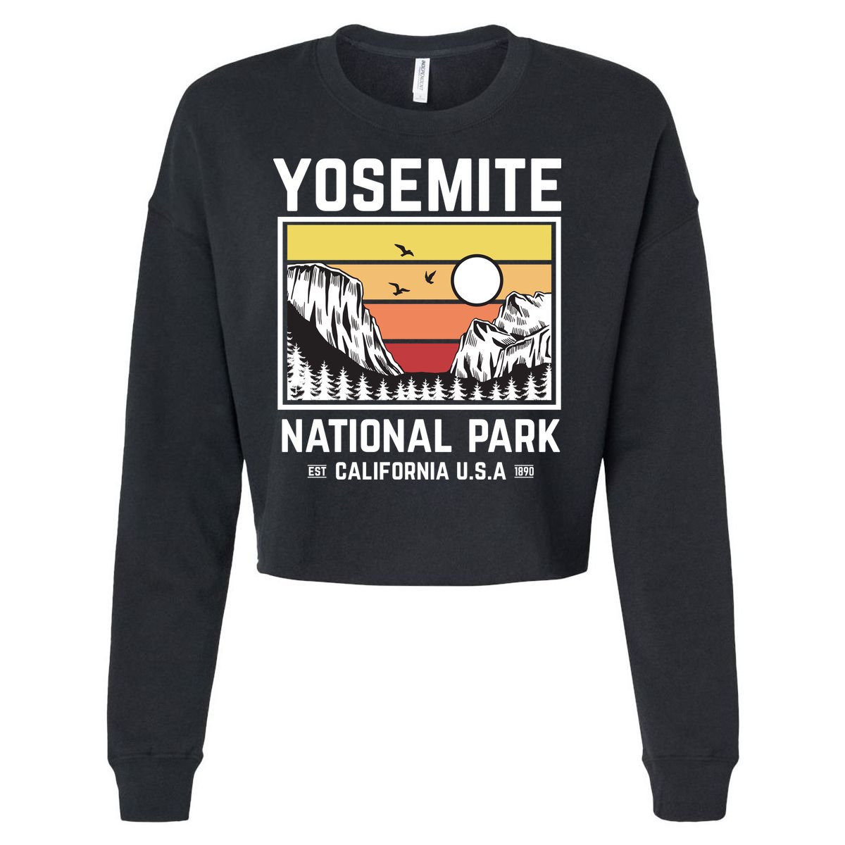 Vintage Yosemite National Park Cropped Pullover Crew