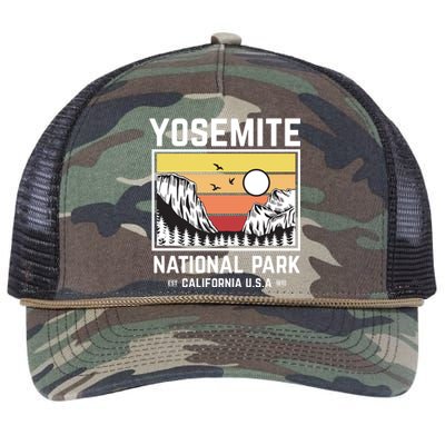 Vintage Yosemite National Park Retro Rope Trucker Hat Cap