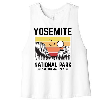 Vintage Yosemite National Park Women's Racerback Cropped Tank