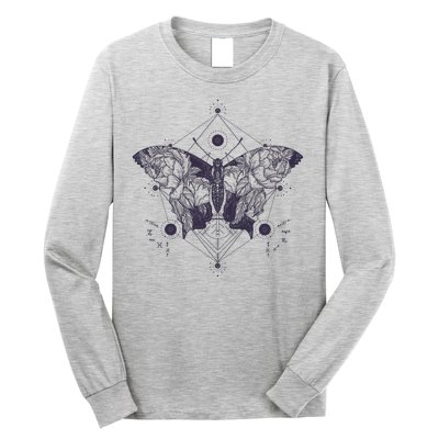 Vintage Zodiac Floral Moth Butterfly Long Sleeve Shirt