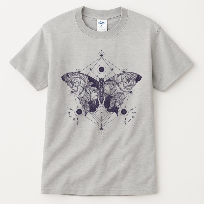 Vintage Zodiac Floral Moth Butterfly Tall T-Shirt