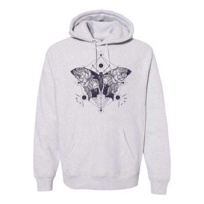 Vintage Zodiac Floral Moth Butterfly Premium Hoodie