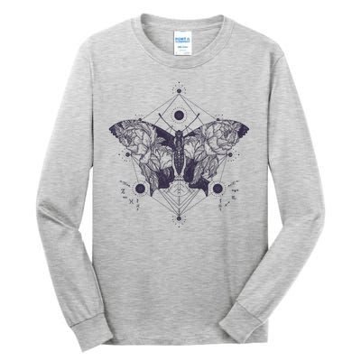 Vintage Zodiac Floral Moth Butterfly Tall Long Sleeve T-Shirt