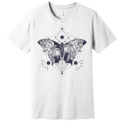 Vintage Zodiac Floral Moth Butterfly Premium T-Shirt