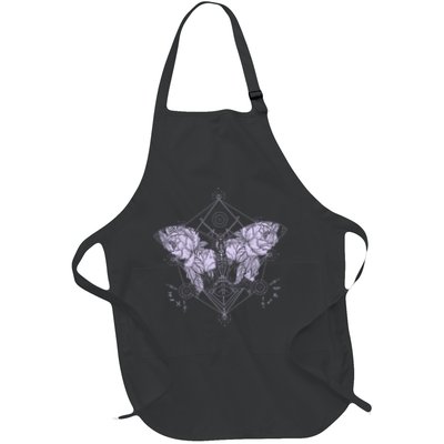 Vintage Zodiac Floral Moth Butterfly Apron