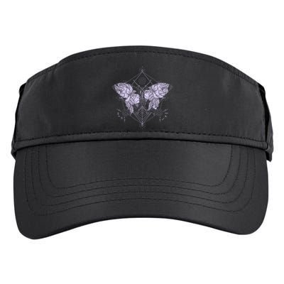 Vintage Zodiac Floral Moth Butterfly Adult Drive Performance Visor