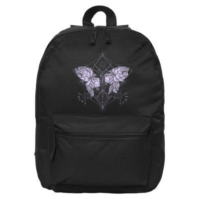 Vintage Zodiac Floral Moth Butterfly 16 in Basic Backpack