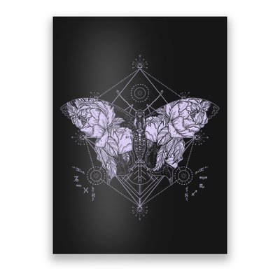 Vintage Zodiac Floral Moth Butterfly Poster