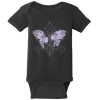Vintage Zodiac Floral Moth Butterfly Baby Bodysuit