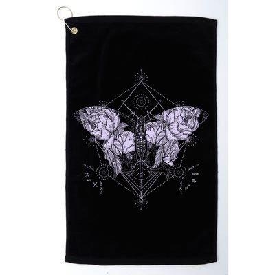 Vintage Zodiac Floral Moth Butterfly Golf Towel