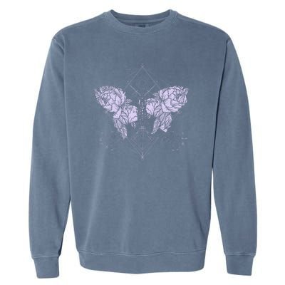 Vintage Zodiac Floral Moth Butterfly Garment-Dyed Sweatshirt