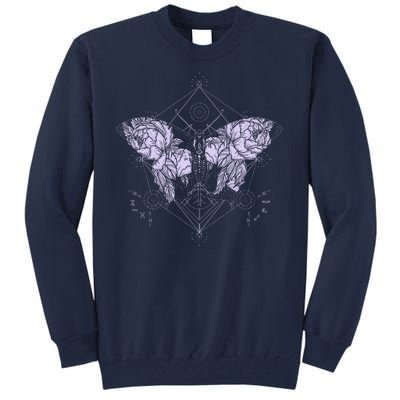 Vintage Zodiac Floral Moth Butterfly Tall Sweatshirt