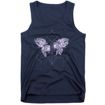 Vintage Zodiac Floral Moth Butterfly Tank Top