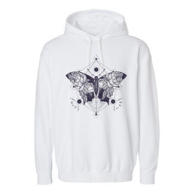 Vintage Zodiac Floral Moth Butterfly Garment-Dyed Fleece Hoodie