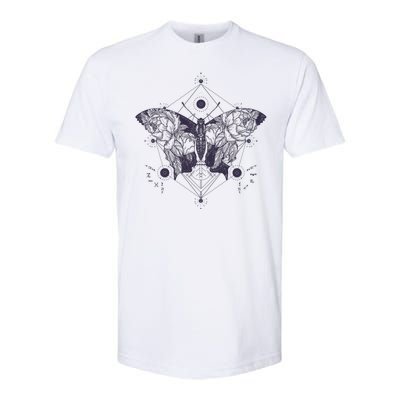 Vintage Zodiac Floral Moth Butterfly Softstyle CVC T-Shirt