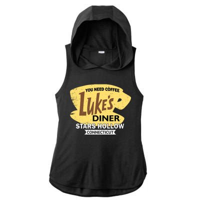 Vintge Luke's Diner Stars Hollow Connecticut Ladies PosiCharge Tri-Blend Wicking Draft Hoodie Tank