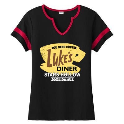 Vintge Luke's Diner Stars Hollow Connecticut Ladies Halftime Notch Neck Tee