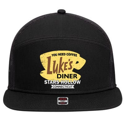 Vintge Luke's Diner Stars Hollow Connecticut 7 Panel Mesh Trucker Snapback Hat