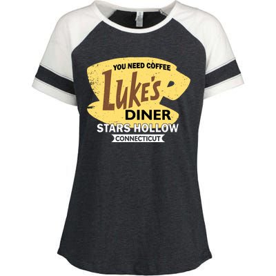 Vintge Luke's Diner Stars Hollow Connecticut Enza Ladies Jersey Colorblock Tee