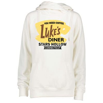 Vintge Luke's Diner Stars Hollow Connecticut Womens Funnel Neck Pullover Hood