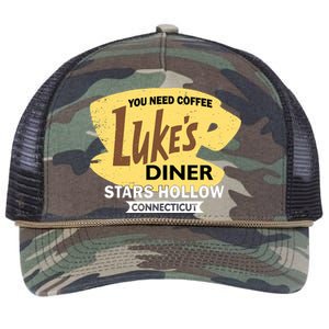 Vintge Luke's Diner Stars Hollow Connecticut Retro Rope Trucker Hat Cap