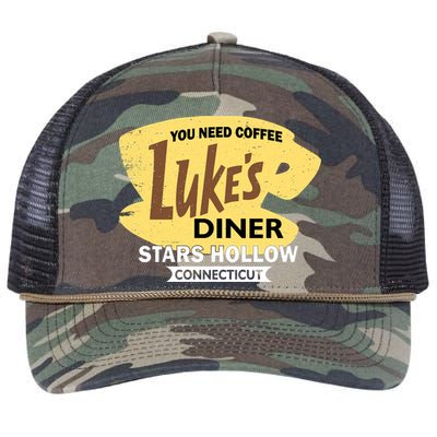 Vintge Luke's Diner Stars Hollow Connecticut Retro Rope Trucker Hat Cap