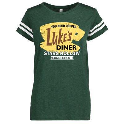 Vintge Luke's Diner Stars Hollow Connecticut Enza Ladies Jersey Football T-Shirt