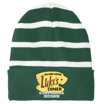 Vintge Luke's Diner Stars Hollow Connecticut Striped Beanie with Solid Band