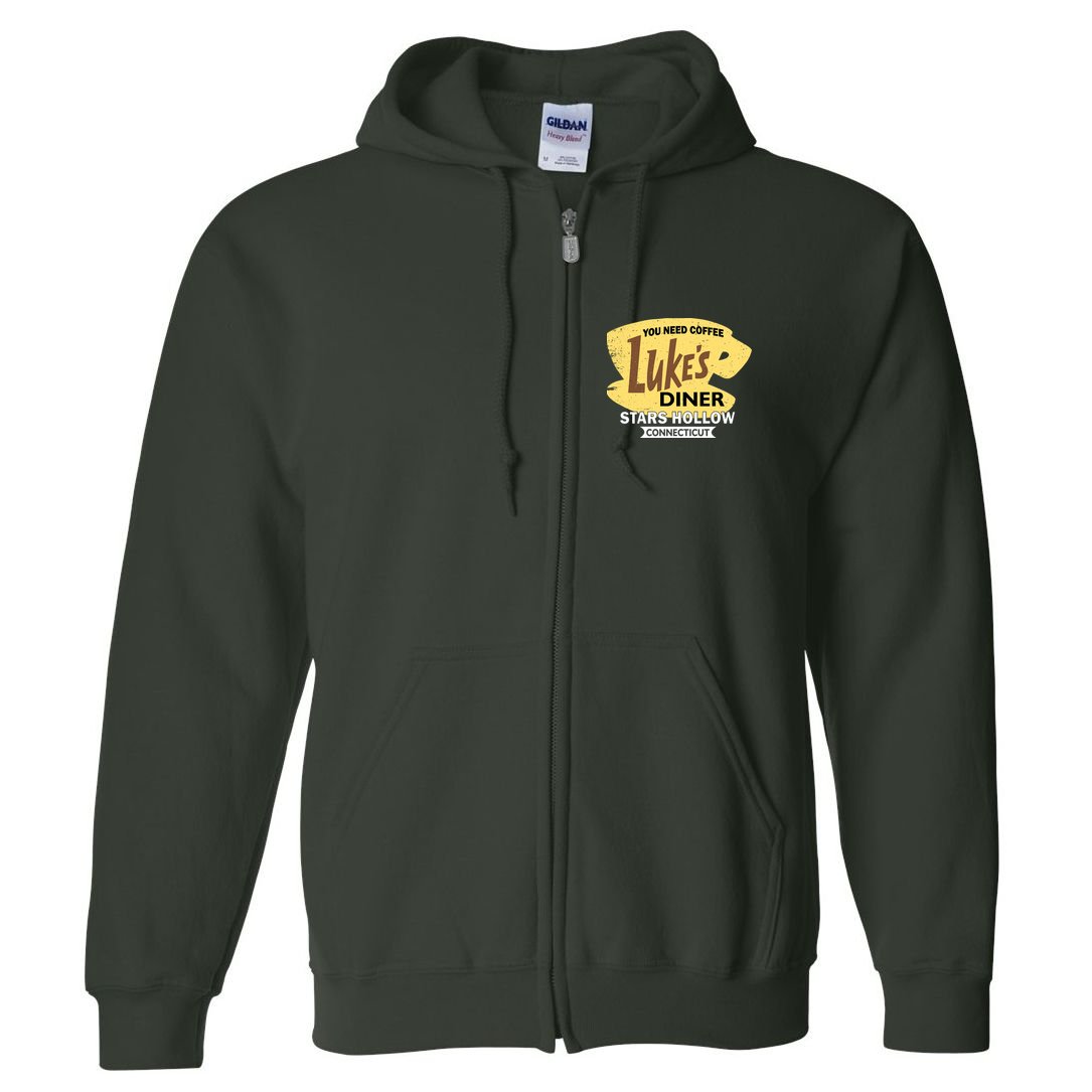 Vintge Luke's Diner Stars Hollow Connecticut Full Zip Hoodie