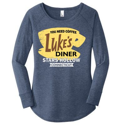 Vintge Luke's Diner Stars Hollow Connecticut Women's Perfect Tri Tunic Long Sleeve Shirt