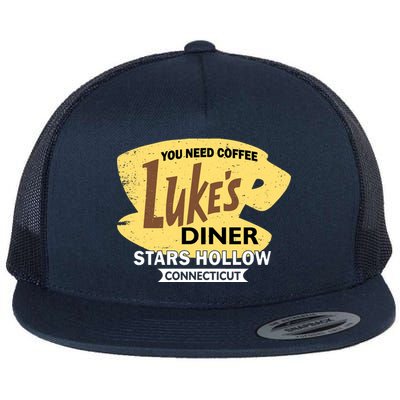 Vintge Luke's Diner Stars Hollow Connecticut Flat Bill Trucker Hat